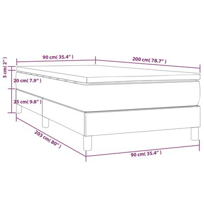 vidaXL kontinentalseng med madras 90x200 cm stof blå