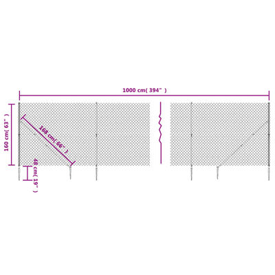 vidaXL trådhegn med jordspyd 1,6x10 m grøn