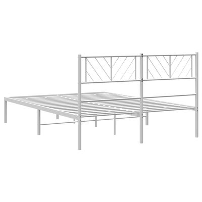 vidaXL sengeramme med sengegavl 160x200 cm metal hvid