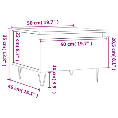 vidaXL sofabord 50x46x35 cm konstrueret træ grå sonoma-eg