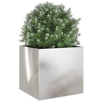 vidaXL plantekasse 49x47x46 cm rustfrit stål sølvfarvet