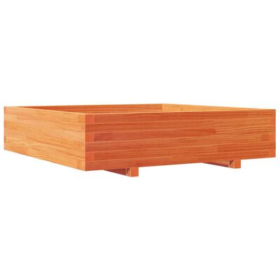 vidaXL plantekasse 100x100x26,5 cm massivt fyrretræ gyldenbrun