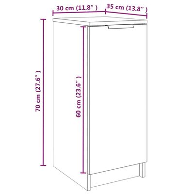 vidaXL skoskab 30x35x70 cm konstrueret træ sort