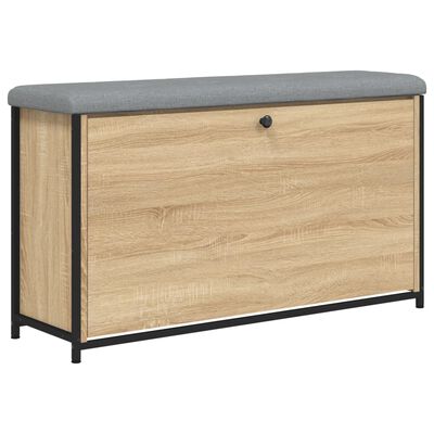 vidaXL skobænk med vippeskuffe 102x32x56 cm sonoma-eg