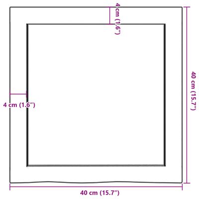 vidaXL bordplade til badeværelse 40x40x(2-6) cm massivt træ lysebrun