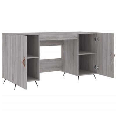 vidaXL skrivebord 140x50x75 cm konstrueret træ grå sonoma-eg