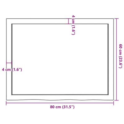 vidaXL væghylde 80x60x(2-4) cm behandlet massivt egetræ lysebrun