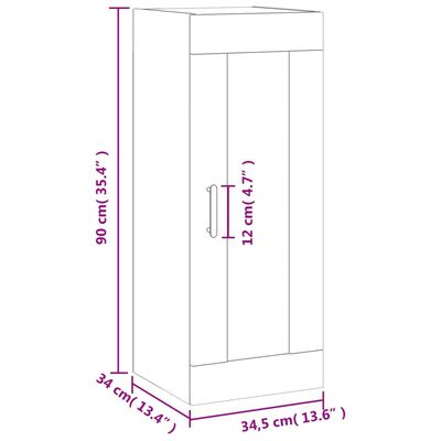 vidaXL vægskab 34,5x34x90 cm sonoma-eg