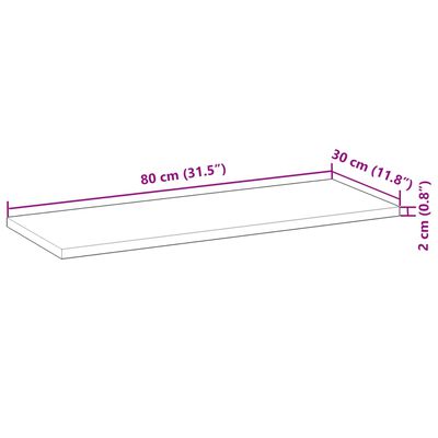 vidaXL væghylder 2 stk. 80x30x2 cm ubehandlet massivt akacietræ