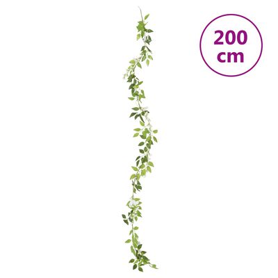 vidaXL blomsterguirlander til jul 6 stk. 200 cm hvid