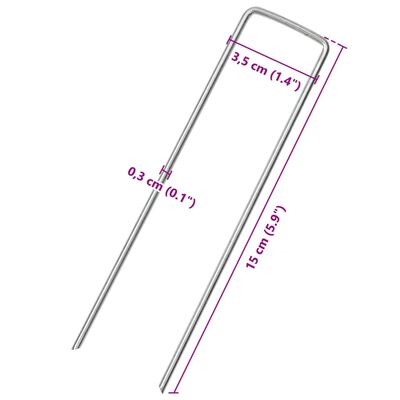 vidaXL jordpløkker 25 stk. U-facon 15x3,5 cm galvaniseret stål