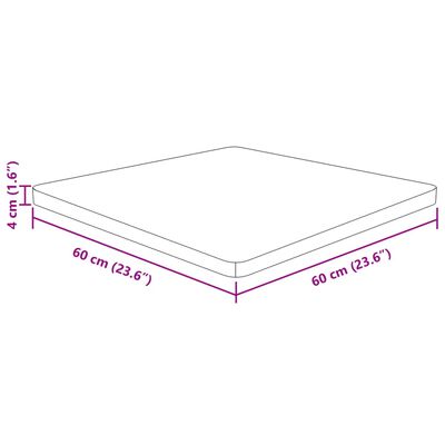 vidaXL firkantet bordplade 60x60x4 cm behandlet massivt eg mørkebrun