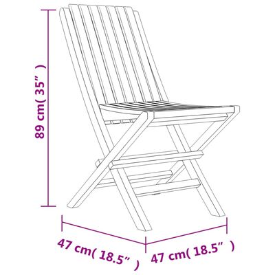 vidaXL havestole 8 stk. 47x47x89 cm foldbare massivt teaktræ