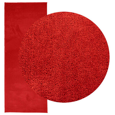vidaXL gulvtæppe OVIEDO 80x200 cm kort luv rød