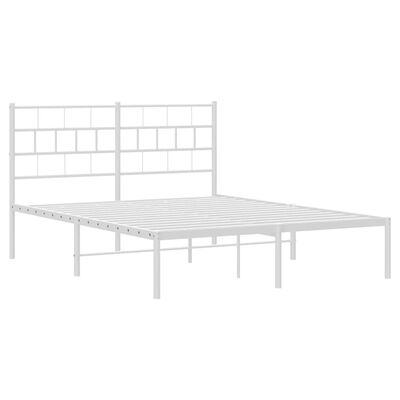 vidaXL sengeramme med sengegavl 140x200 cm metal hvid