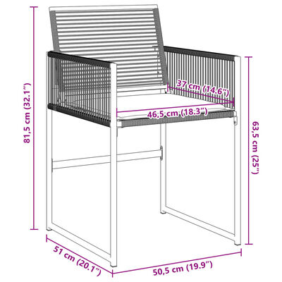 vidaXL havestole med hynder 4 stk. polyrattan sort