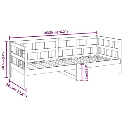 vidaXL daybed 90x190 cm massivt fyrretræ gyldenbrun