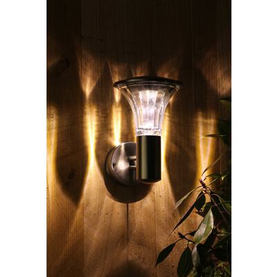 Luxform solcelle LED væglampe til haven Reims rustfrit stål