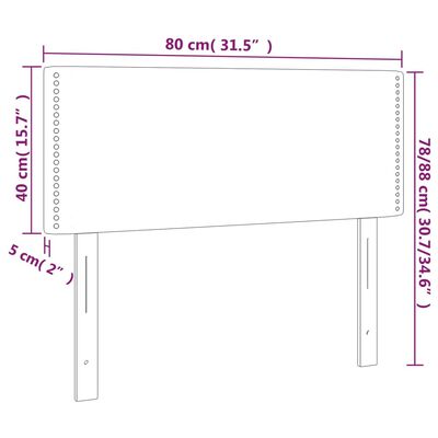 vidaXL sengegavl 80x5x78/88 cm stof mørkegrå