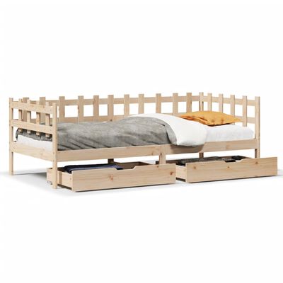 vidaXL daybed med skuffer 80x200 cm massivt fyrretræ