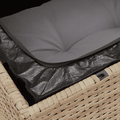 vidaXL havesofasæt 11 dele med hynder polyrattan beige