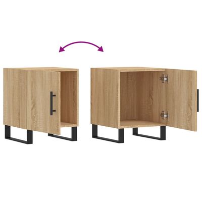 vidaXL sengeborde 2 stk. 40x40x50 cm konstrueret træ sonoma-eg