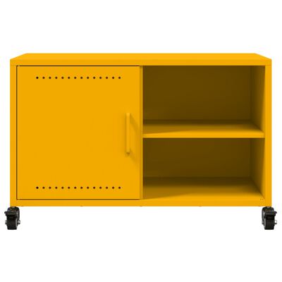 vidaXL tv-bord 68x39x43,5 cm koldvalset stål sennepsgul