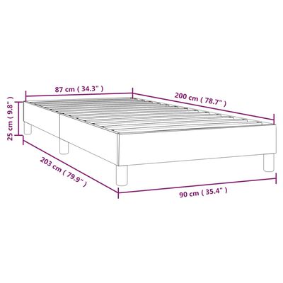 vidaXL sengeramme 90x200 cm fløjl sort