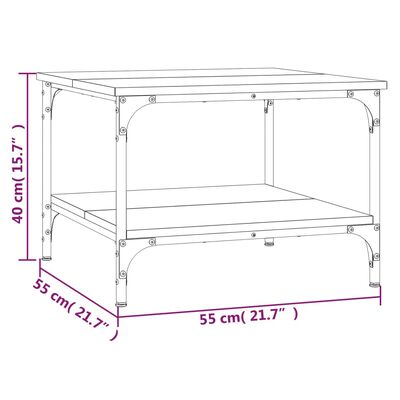 vidaXL sofabord 55x55x40 cm konstrueret træ røget egetræsfarve