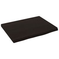 vidaXL bordplade til badeværelse 40x30x2 cm massivt træ mørkebrun