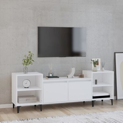 vidaXL tv-bord 160x35x55 cm konstrueret træ hvid