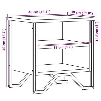 vidaXL sengebord 40x30x40 cm konstrueret træ sonoma-eg