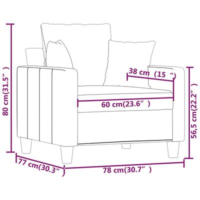 vidaXL lænestol 60 cm stof vinrød