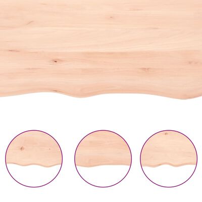 vidaXL bordplade 220x60x(2-4)cm naturlig kant ubehandlet massivt træ