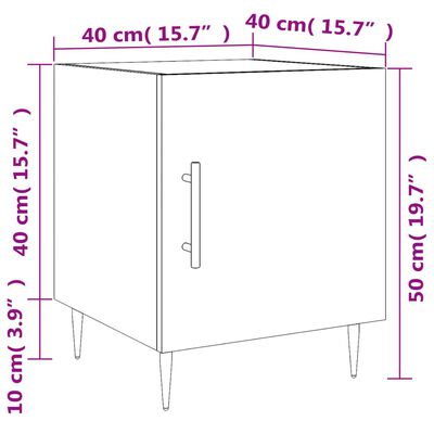 vidaXL sengeborde 2 stk. 40x40x50 cm konstrueret træ betongrå