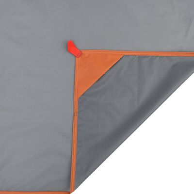 vidaXL picnictæppe med pløkker 205x155 cm grå og orange