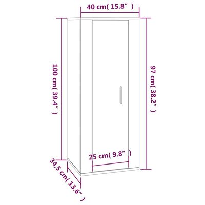 vidaXL væghængt tv-skab 40x34,5x100 cm sonoma-eg