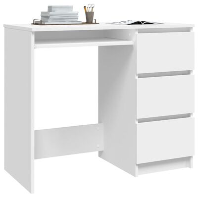 vidaXL skrivebord 90x45x76 cm spånplade hvid
