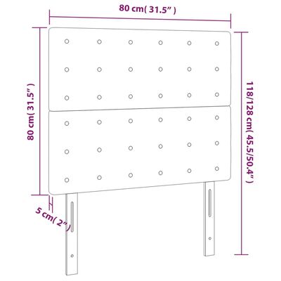 vidaXL sengegavl med LED-lys 80x5x118/128 cm kunstlæder hvid