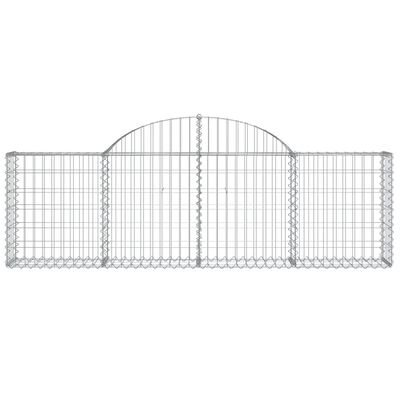 vidaXL buede gabionkurve 10 stk. 200x30x60/80 cm galvaniseret jern