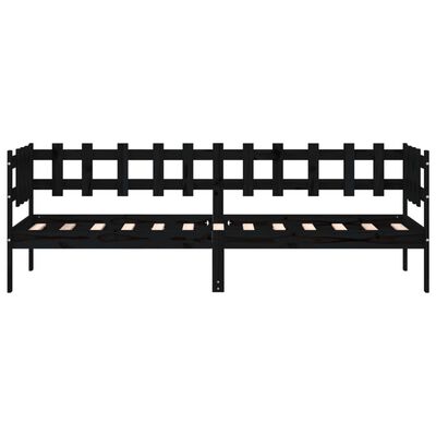 vidaXL daybed 90x200 cm massivt fyrretræ sort