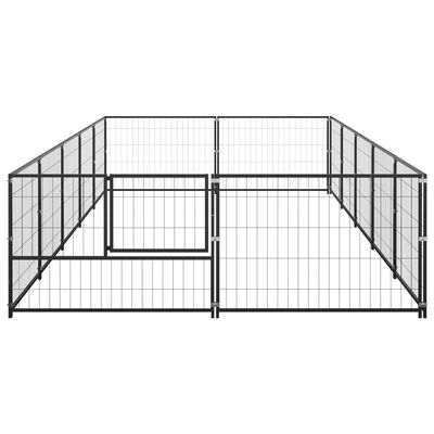 vidaXL hundeløbegård 10 m² stål sort