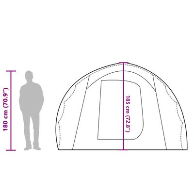 vidaXL 4-personers campingtelt vandtæt tunneltelt grå