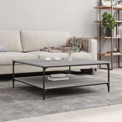 vidaXL sofabord 100x100x40 cm konstrueret træ grå sonoma-eg