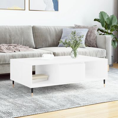 vidaXL sofabord 104x60x35 cm konstrueret træ hvid højglans