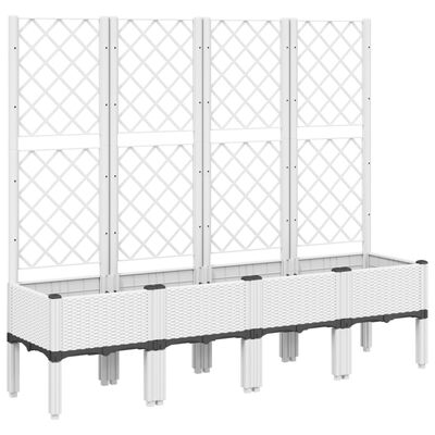 vidaXL plantekasse med espalier 160x40x142 cm PP hvid