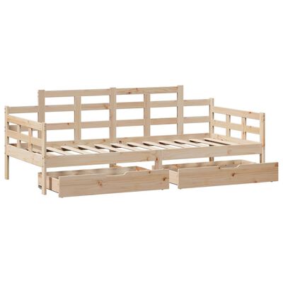 vidaXL daybed med skuffer 80x200 cm massivt fyrretræ