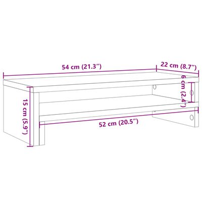 vidaXL skærmholder 54x22x15 cm konstrueret træ kunsteg