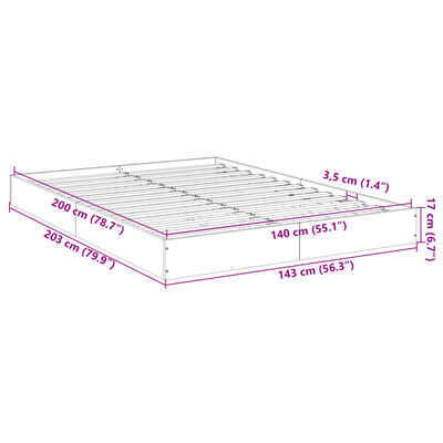 vidaXL sengeramme 140x200 cm uden madras konstrueret træ røget eg