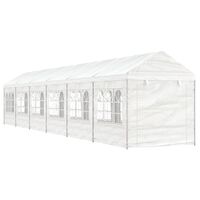 vidaXL pavillon med tag 13,38x2,28x2,69 m polyethylen hvid